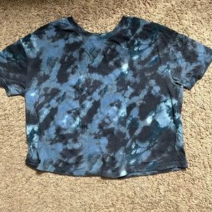 Black and navy blue tie-dye shirt